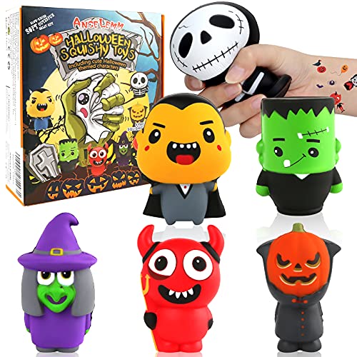 ANGELEMM 6 Pcs Halloween Squishy Gigante Kawaii Juguetes Descompresión Pack Squishies Baratos Slow Rising Squishes Estrés Alivio Suave Juguete Antiestres Squeeze para Niños