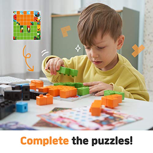 AniBlock puzzle challenger - diversión y forma creativa bloques stem juguetes para los niños, niños y niñas, de edades entre 4 y arriba, aplicación compatible interactivos realidad aumentada edición 1