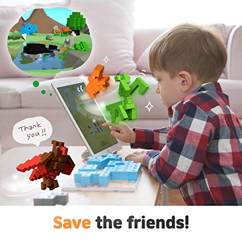 AniBlock puzzle challenger - diversión y forma creativa bloques stem juguetes para los niños, niños y niñas, de edades entre 4 y arriba, aplicación compatible interactivos realidad aumentada edición 1