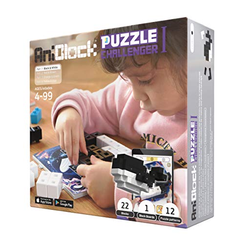 AniBlock puzzle challenger - diversión y forma creativa bloques stem juguetes para los niños, niños y niñas, de edades entre 4 y arriba, aplicación compatible interactivos realidad aumentada edición 1