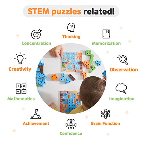 AniBlock puzzle challenger - diversión y forma creativa bloques stem juguetes para los niños, niños y niñas, de edades entre 4 y arriba, aplicación compatible interactivos realidad aumentada edición 1