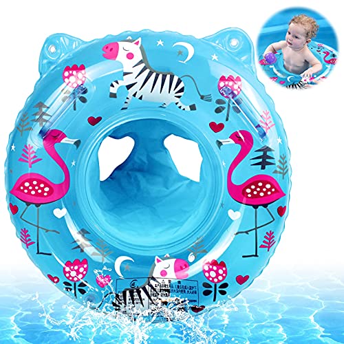 Anillo de Natación para Bebé,Anillo Flotador Bebe,Anillo de Natación Asient,Flotador Hinchable para bebé,Flotador Cuello Bebe,Inflable Flotador para Niños,Flotador Hinchable Ajustable (Azul-b)