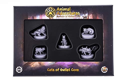 Animal Adventures: Secrets of Gullet Cove - Cats of Gullet Cove, RPG Miniaturas para Juegos de Mesa listos para Pintar o Jugar, 5e Dungeon Crawl Campaign Compatible