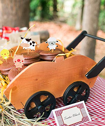 Animales de granja Decoraciones de cumpleaños para el corral Suministros para fiestas de animales Niños Niñas Primer cumpleaños con adornos para tortas Animales de granja Globos para caminar