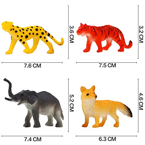 Animales De Juguete, Paquete De 64 Mini Animales de la Selva De Plástico, Juguetes Funcorn, Conjunto De Juguetes Realistas De La Jungla, Figuras De Animales Para Niño Niña Regalos Juguete Educativo