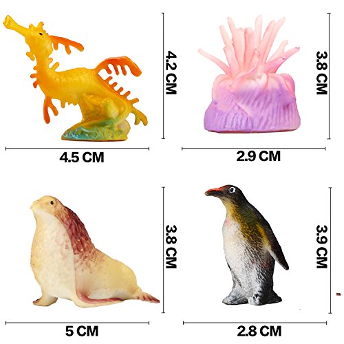 Animales Marinos, Set de Animales de Juguete de 78 Mini Criaturas Submarinas del Océano Educativas de Plástico ValeforToy Para Niños y Niñas, Regalitos y Premios de Fiestas Piñatas, Juguete Sensorial