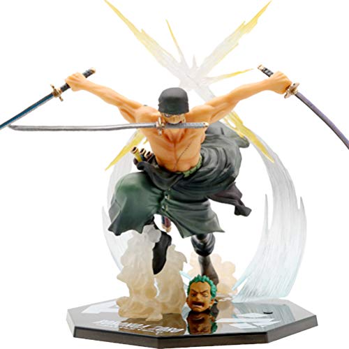 Anime One Piece Figura,Roronoa Zoro Purgatory Devil Slash Anime Figura 15cm-New World-Figurilla Decoración Adornos Coleccionables Juguete Animaciones Modelo de Personaje