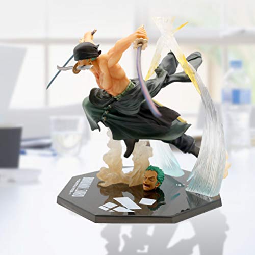 Anime One Piece Figura,Roronoa Zoro Purgatory Devil Slash Anime Figura 15cm-New World-Figurilla Decoración Adornos Coleccionables Juguete Animaciones Modelo de Personaje