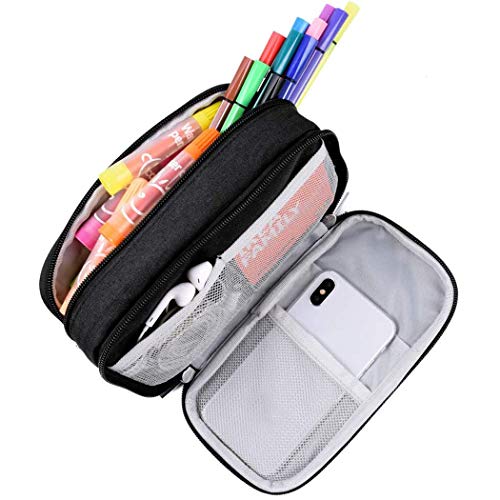 Aniwon Estuche para lápices 3 capas Cremallera impermeable Bolígrafo Organizador Bolso Estuche para lápices Estuche para lápices