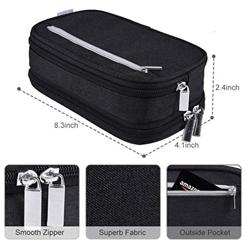 Aniwon Estuche para lápices 3 capas Cremallera impermeable Bolígrafo Organizador Bolso Estuche para lápices Estuche para lápices