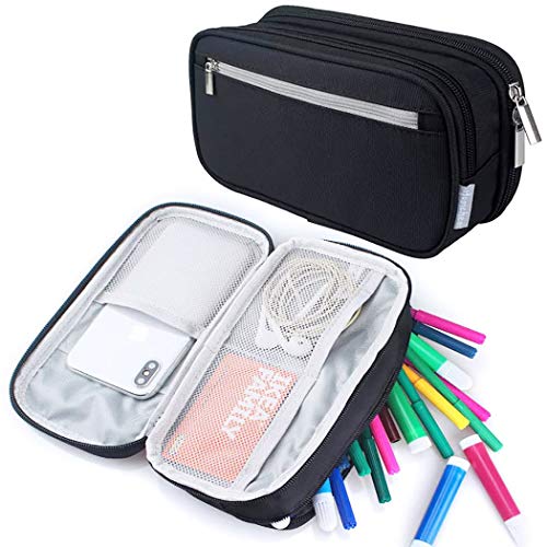 Aniwon Estuche para lápices 3 capas Cremallera impermeable Bolígrafo Organizador Bolso Estuche para lápices Estuche para lápices