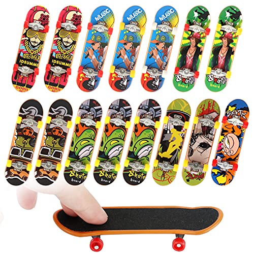 Anruyi 15Pcs Mini Skates para Dedos Monopatines de Juguete para Dedos Mini Finger Skateboard para Niños Patinetas Dedo para Regalos(9.6x2.5x1.3cm,Color Aleatorio)