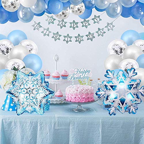 Anyingkai Frozen Cumpleaños Decoracion,Cumpleaños Frozen Decoracion,Frozen Fiesta Infantil,Cumpleaños Frozen,Globos Azules,Frozen Fiesta,Frozen Kit