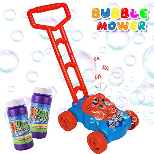 AOLUXLM Juguetes Niños 2 Años Máquina de Burbujas para al Aire Libre para de Soplado Automático Niñas Niño Juguete Bubble Lawn Mower