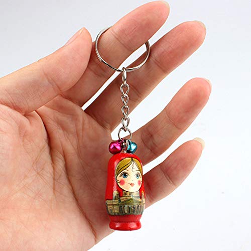 AOLYDA 12 unids/set matryoshka llaveros rusos muñecas de anidación llavero matryoshka figuras de juguete niños regalo color al azar