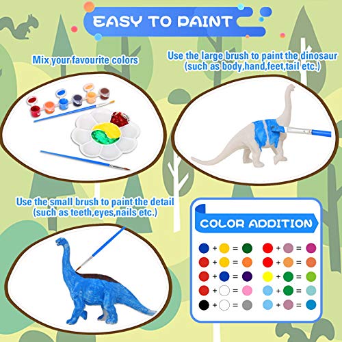 ARANEE Dinosaurio Pintar Juegos para Niños, Pintar Dinosaurios, Juguetes de Dinosaurios para Manualidades Creativo DIY Dinosaurio Navidad Regalos