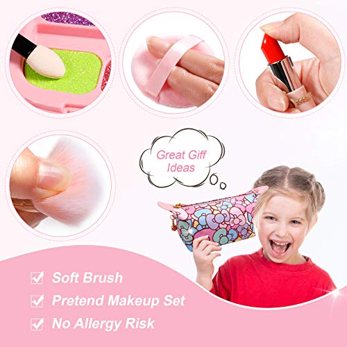 ARANEE Juego de Maquillaje para niñas, 20 Piezas, Juego de Maquillaje con Bolsa de cosméticos, Regalo para niños (no cosméticos Reales)