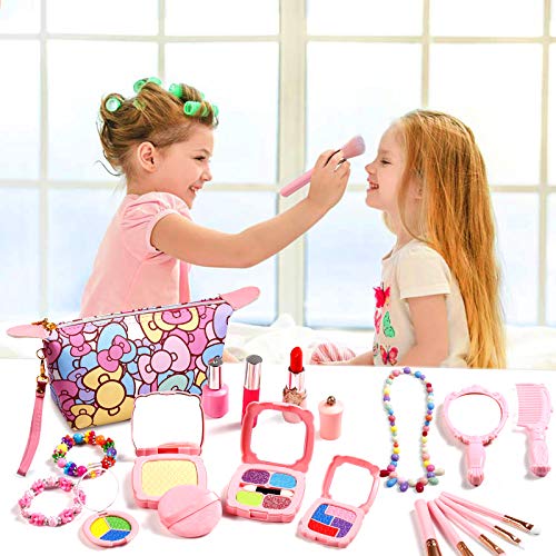 ARANEE Juego de Maquillaje para niñas, 20 Piezas, Juego de Maquillaje con Bolsa de cosméticos, Regalo para niños (no cosméticos Reales)