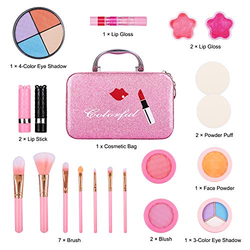 ARANEE Maquillaje Niñas Set Maletin Juguete Niña 21 PCS (Rosa)