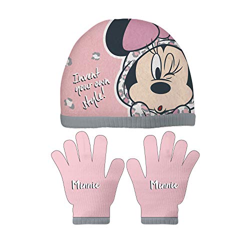 ARDITEX WD12845 Set de Guantes mágicos y Gorro de poliéster de Disney-Minnie