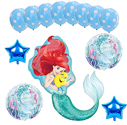 Ariel La Sirenita - Juego de 13 piezas para fiesta de cumpleaños infantil, diseño de La Sirenita Ariel