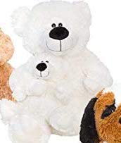 ARTESANIA BEATRIZ 2 OSS de Peluche, Mama Oso y Bebe Oso. para Bebe (Blanco)