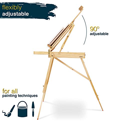 Artina - Caballete maletín de Pintura Madrid Trípode - con Paleta y maletín de Pintura - para lienzos de hasta 100 cm