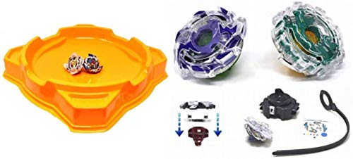 ARUNDEL SERVICES EU 3 x peonza Burst-Top con Conjunto Estadio 35x35cm Arena Hoja de Batalla giratoria Battle Blade Bey Spinning Force Top