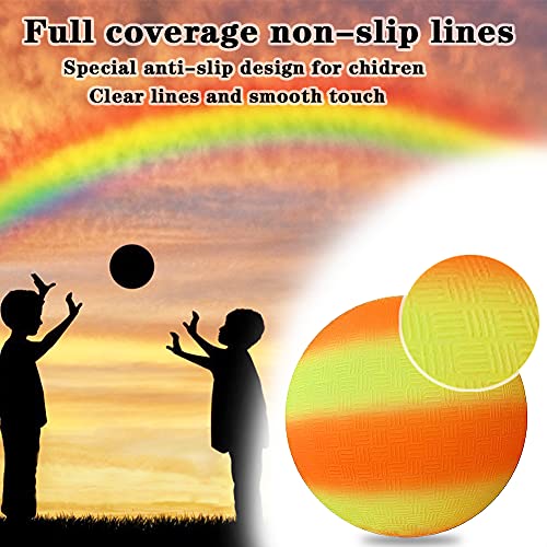 ARVOV Balón de fútbol de PVC con arco iris, balón de fútbol para niños, pelota de waterpolo de playa, pelota de PVC para interior y exterior, 20 cm, color naranja y amarillo