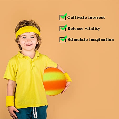 ARVOV Balón de fútbol de PVC con arco iris, balón de fútbol para niños, pelota de waterpolo de playa, pelota de PVC para interior y exterior, 20 cm, color naranja y amarillo