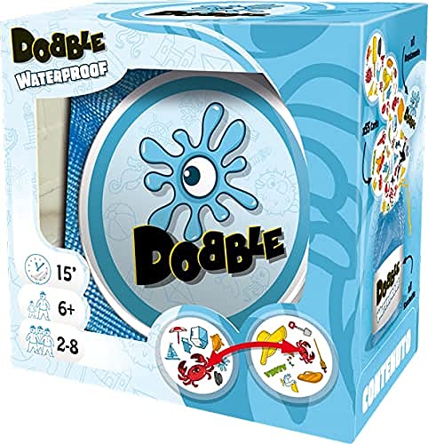 Asmodee - Dobble: Waterproof, juego de cartas para toda la familia, edición en italiano, 8247