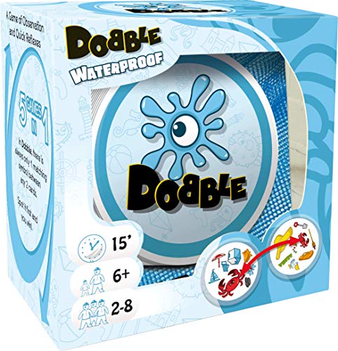 Asmodee Dobble Waterproof - Juego de cartas resistente al agua, versiones surtidos