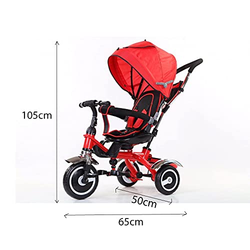 ATAA Baby Triciclo evolutivo 5 en 1 - Rojo - Asiento Giratorio 360º - Ruedas eva antipinchazos y ultrasilenciosas