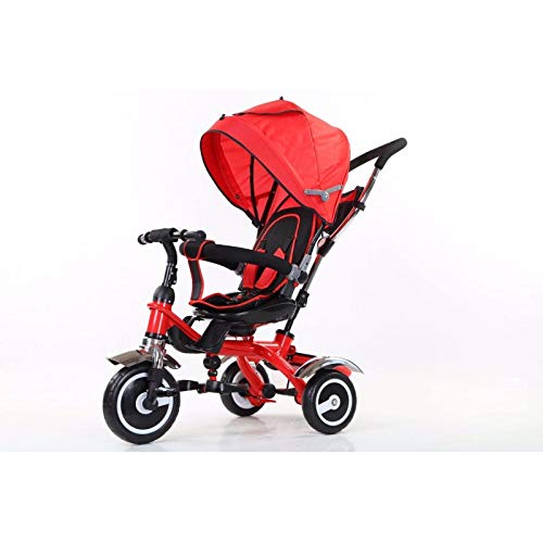 ATAA Baby Triciclo evolutivo 5 en 1 - Rojo - Asiento Giratorio 360º - Ruedas eva antipinchazos y ultrasilenciosas