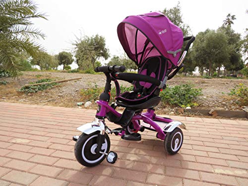 ATAA Baby Triciclo evolutivo 5 en 1 - Violeta - Asiento Giratorio 360º - Ruedas eva antipinchazos y ultrasilenciosas