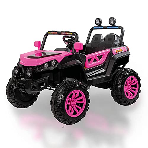 ATAA Buggy Rodeo 4x4 - Rosa - - Coche eléctrico para niños con tracción a Las 4 Ruedas, Mando Remoto, App móvil y Dos Asientos.