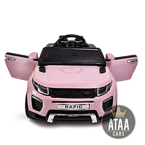 ATAA Coche eléctrico para niños con Mando Range Rapid 12v con Mando Estilo evoque - Rosa