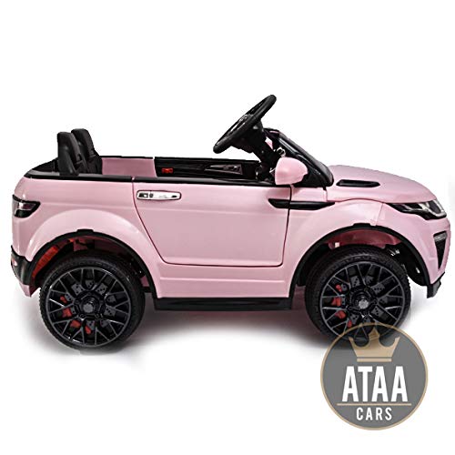 ATAA Coche eléctrico para niños con Mando Range Rapid 12v con Mando Estilo evoque - Rosa