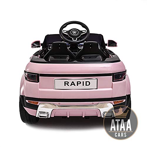 ATAA Coche eléctrico para niños con Mando Range Rapid 12v con Mando Estilo evoque - Rosa