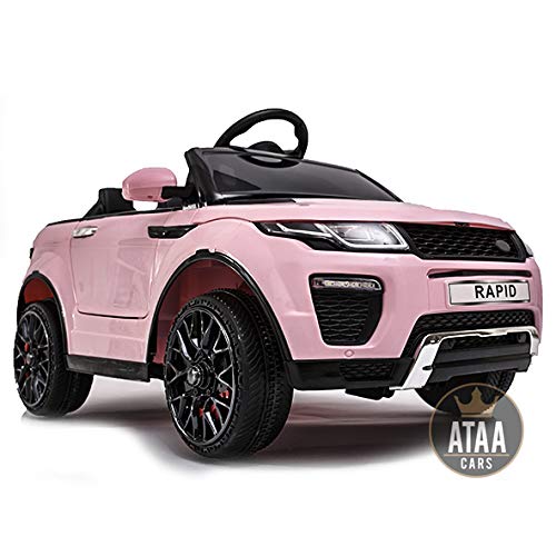 ATAA Coche eléctrico para niños con Mando Range Rapid 12v con Mando Estilo evoque - Rosa