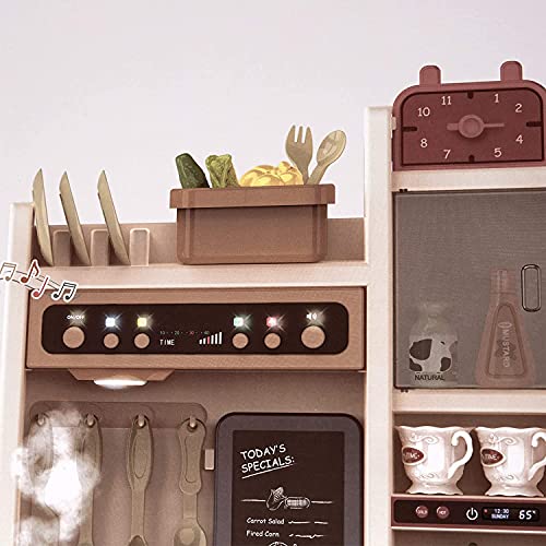 ATAA Cocina Modern Kitchen 65 Accesorios Cocina Infantil de Juguete para niños con Agua y Vapor Real