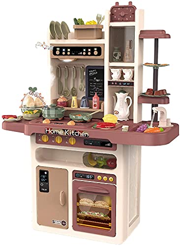 ATAA Cocina Modern Kitchen 65 Accesorios Cocina Infantil de Juguete para niños con Agua y Vapor Real