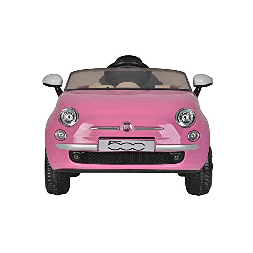 ATAA FIAT 500 12V - Rosa - Coche eléctrico para niños y para niñas de batería 12 y Mando Control Remoto Padres