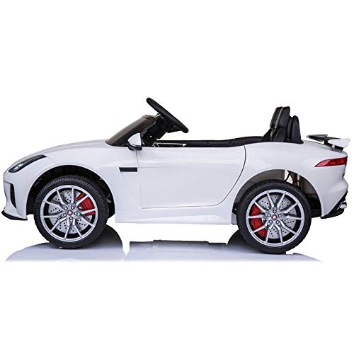 ATAA Jaguar F-Type 12v - Blanco - Coche eléctrico para niños de batería 12v Coche Infantil Licenciado con Mando Control Remoto