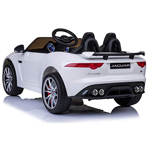 ATAA Jaguar F-Type 12v - Blanco - Coche eléctrico para niños de batería 12v Coche Infantil Licenciado con Mando Control Remoto