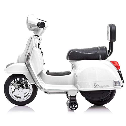 ATAA Vespa clásica PX150 Mini Oficial - Blanco Moto de batería para niños Vespa clásica PX150 Mini