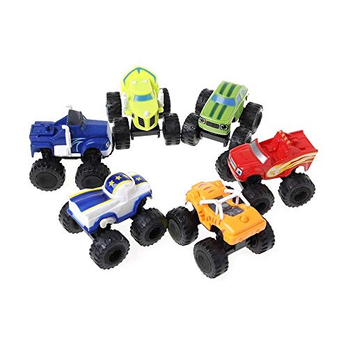 ATING 6X Blaze und die Monster Toy Machines Fahrzeuge Racer Cars Trucks for Kinder Set