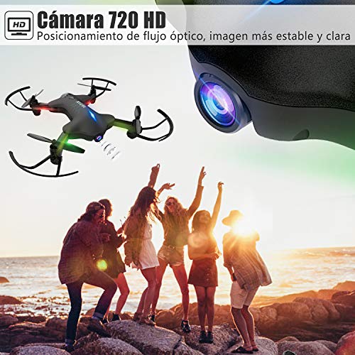 ATOYX Drone con Cámara, 720 HD Drone Plegable con App WiFi FPV , Altitud Hold, Modo sin Cabeza, Una Tecla de Despegue y Aterrizaje de Gravedad RTF, Mejor Regalo,AT-146