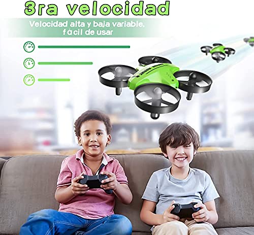 ATOYX Mini Drone para Niños, RC Helicopter Quadcopter AT-66C, 3D Flips, Modo sin Cabeza, Estabilización de Altitud, 3 Velocidades,3 Baterías, Regalo para Niños y Principiantes (Verde)