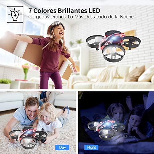 ATOYX Mini Drone, RC Drone 2.4G 4 Canales 6-Axis Gyro, Quadcopter con Modo sin Cabeza, Altitud Hold, Alarma de Batería y 3 Modos de Velocidad, Regalos y Juguetes, AT-66B (Rojo)